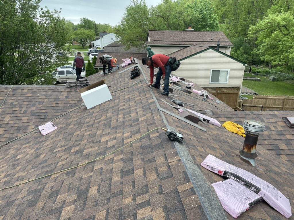 Brown Owens Corning shingle installation