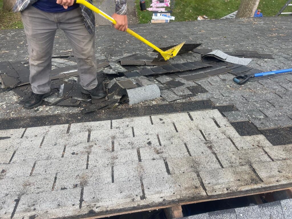 ripping out old shingles