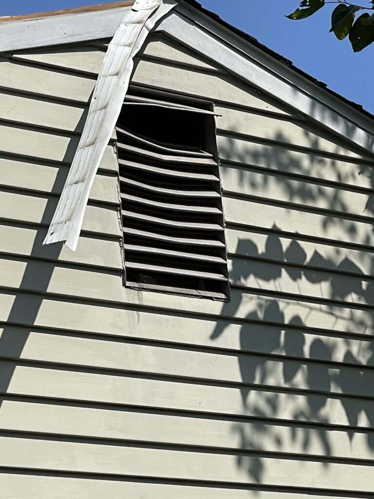 Broken attic vent