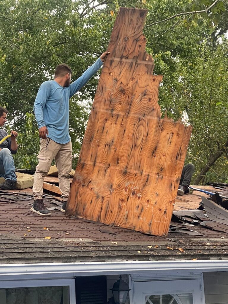 Damaged roof decking