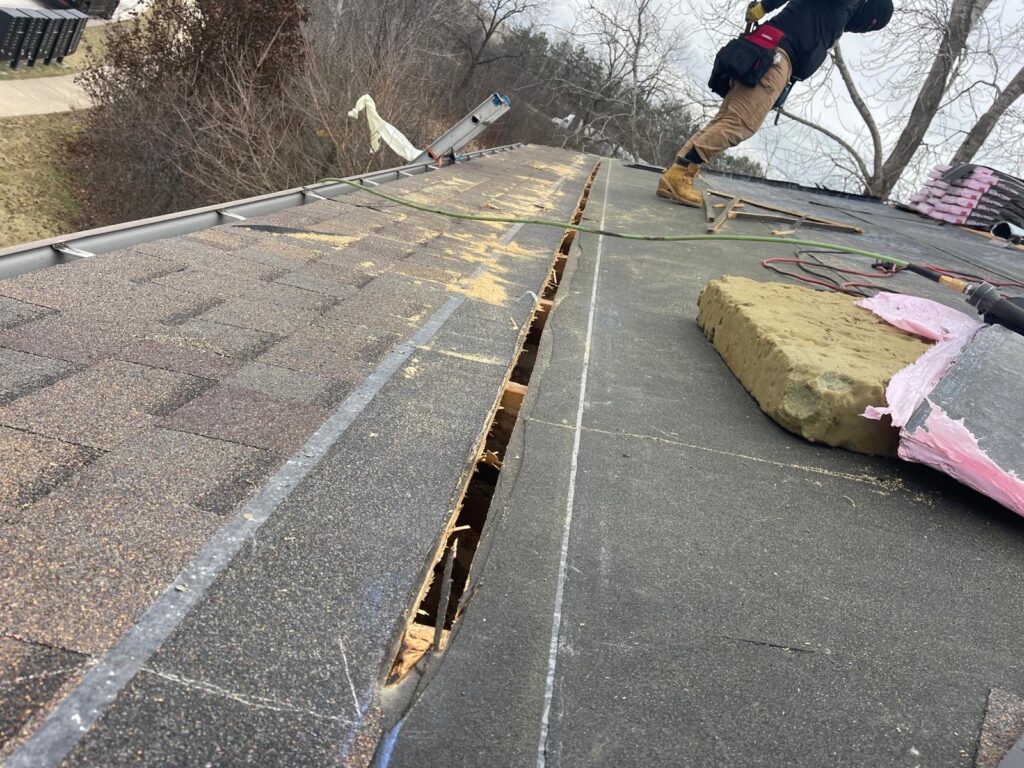 Carpentry repair cutting out old decking